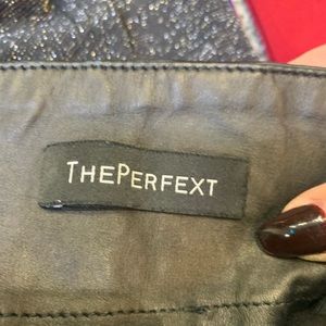 The Perfext Leather Pants, black, high waisted, size M, 100% Genuine Leather.